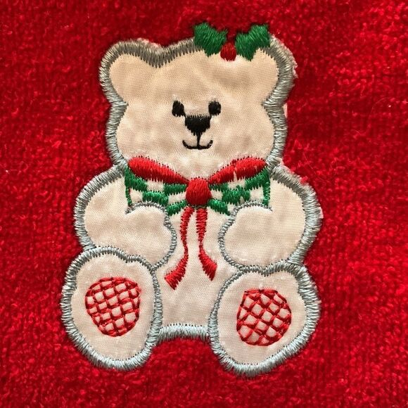 2 vintage red Christmas hand towels - Picture 2 of 7